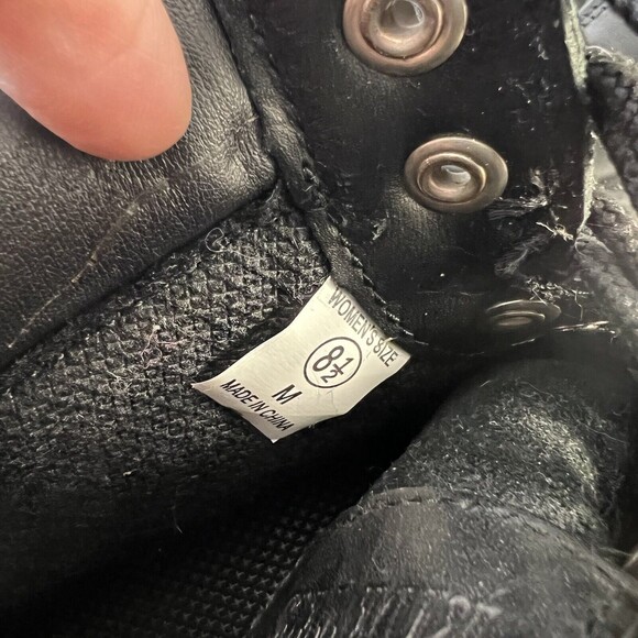 AdTec RideTec Motocrycle Ride Biker Leather Women's 6" Lace Zipper Boot Black - Picture 5 of 7